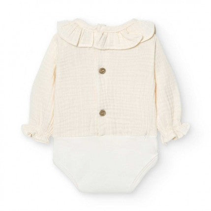 Long Sleeve Girl Onesie Ruffle collar