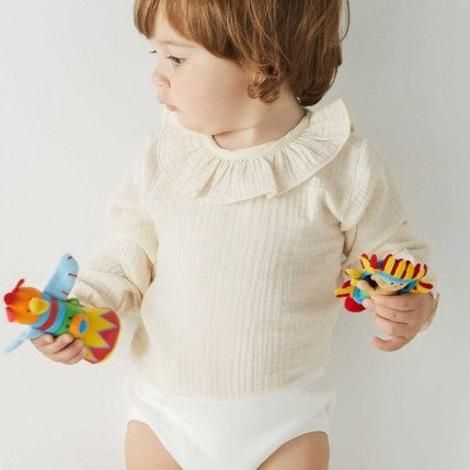 Long Sleeve Girl Onesie Ruffle collar