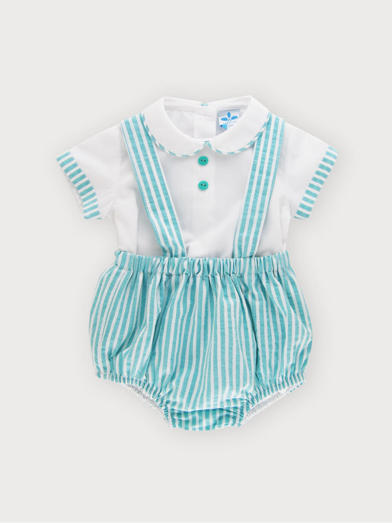 2-Piece Short Sleeve Boy Dungaree Set