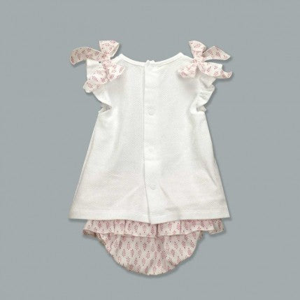 2-Piece Short Sleeve Girl Set with bows - Idun