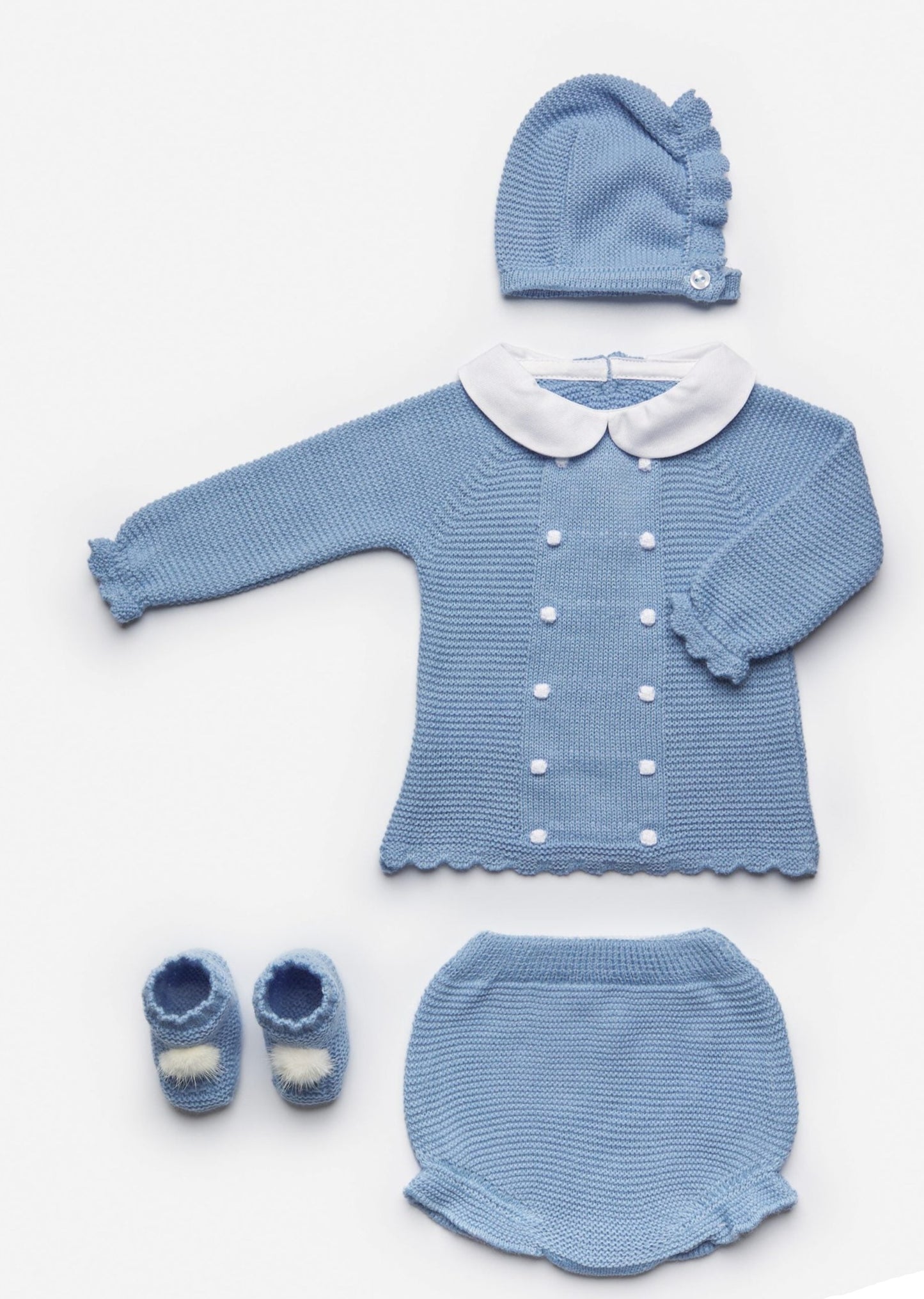 4-Piece Long Sleeve Knitted Unisex Babygrow Set - Catalina