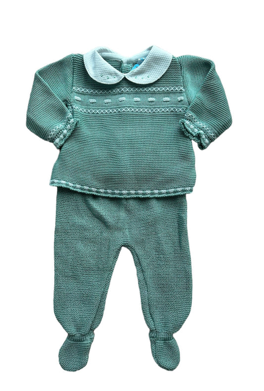 2-Piece Long Sleeve Knitted Unisex Babygrow Set