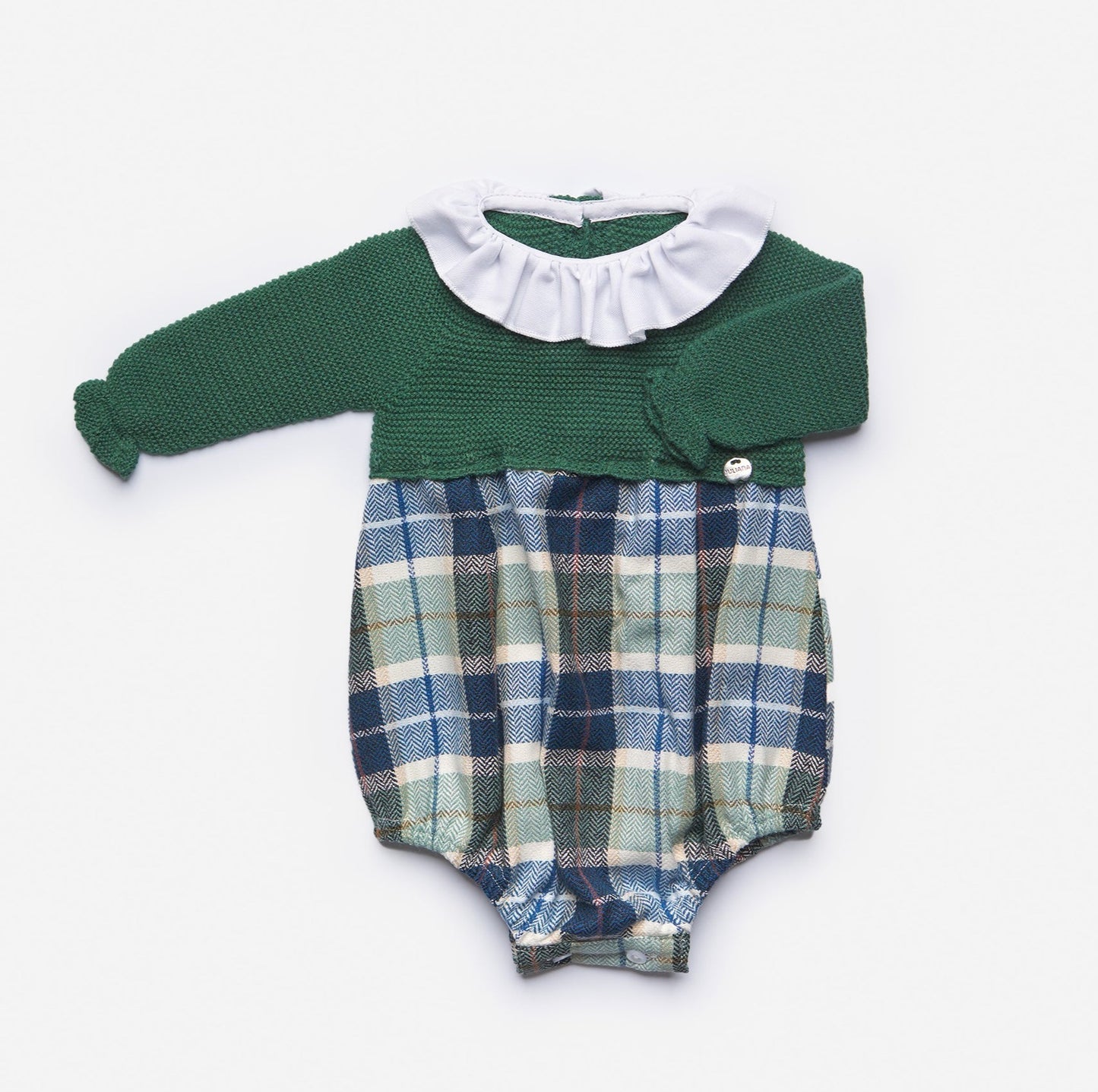 Long Sleeve Boy Knitted Romper - Pomelo