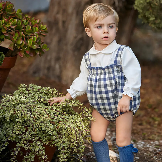 2-Piece Long Sleeve Boy Dungaree Set - Almendra