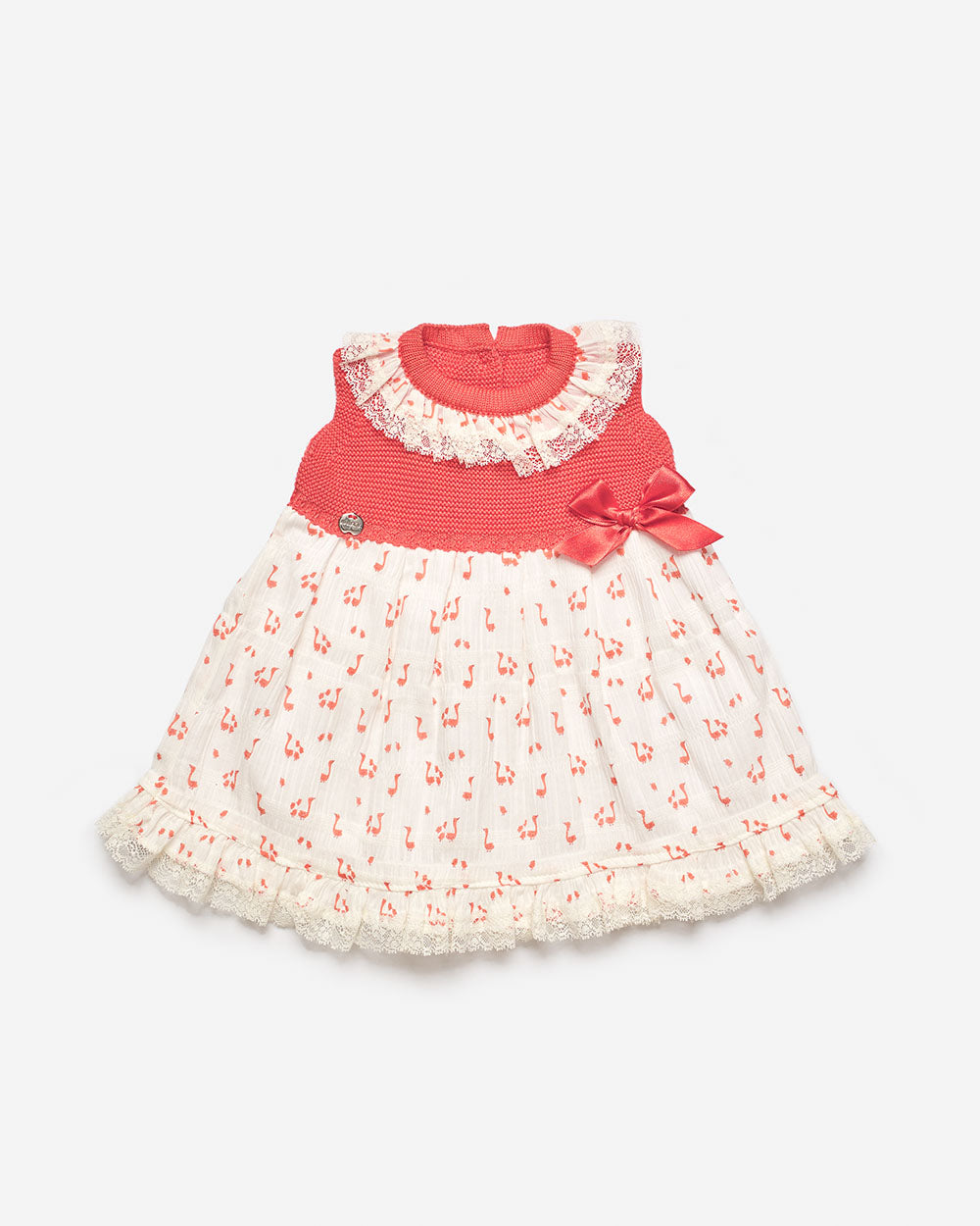 Sleeveless Girl Dress with knitted collar - Bora