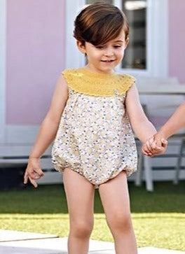 Sleeveless Girl Romper - Limon